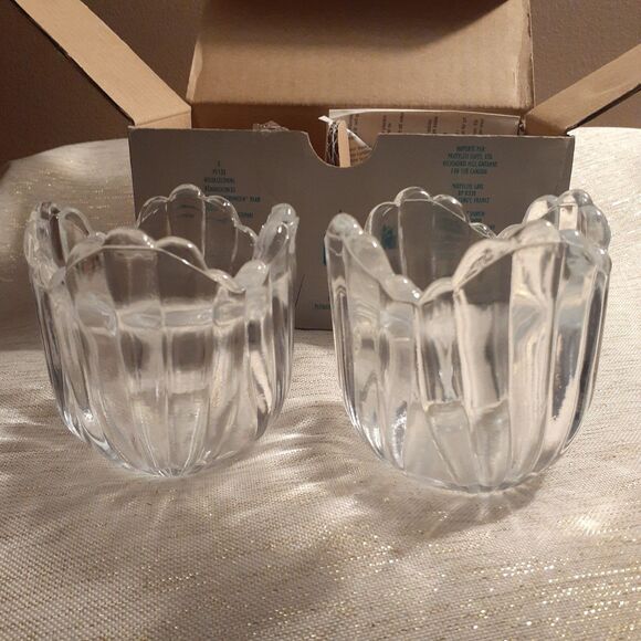 Partylite P7133 Recollections Votive Tealight Holder Glass Pair Set of 2 - Picture 4 of 4